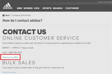 addidas contact us